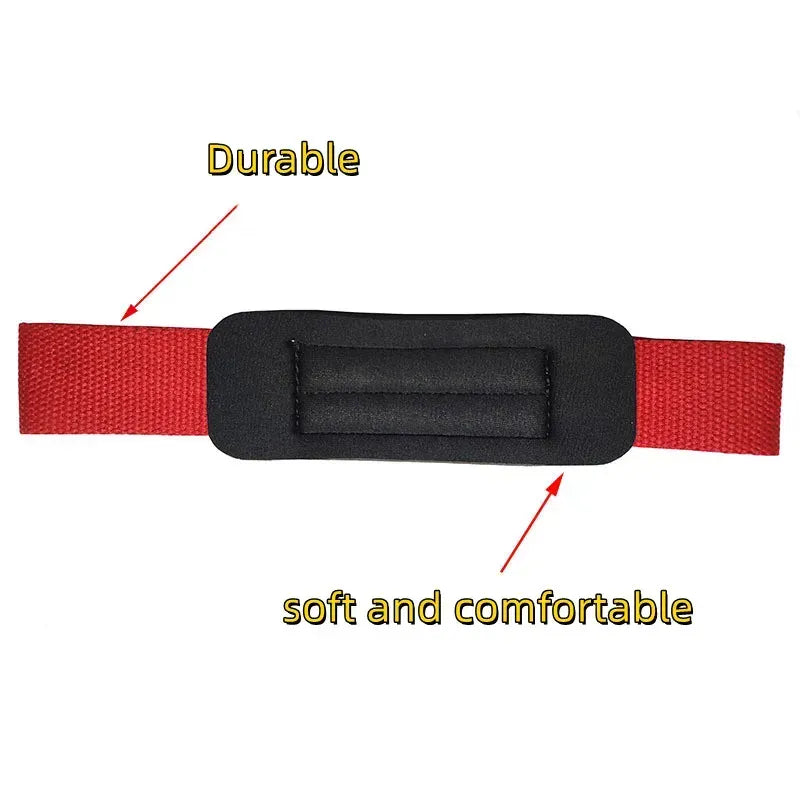 Gym Lifting Straps Barbell Deadlift Booster Belt Fitness Anti-slip Hand Wraps Wrist Straps Fitness Training Auxiliary Belt - Red M