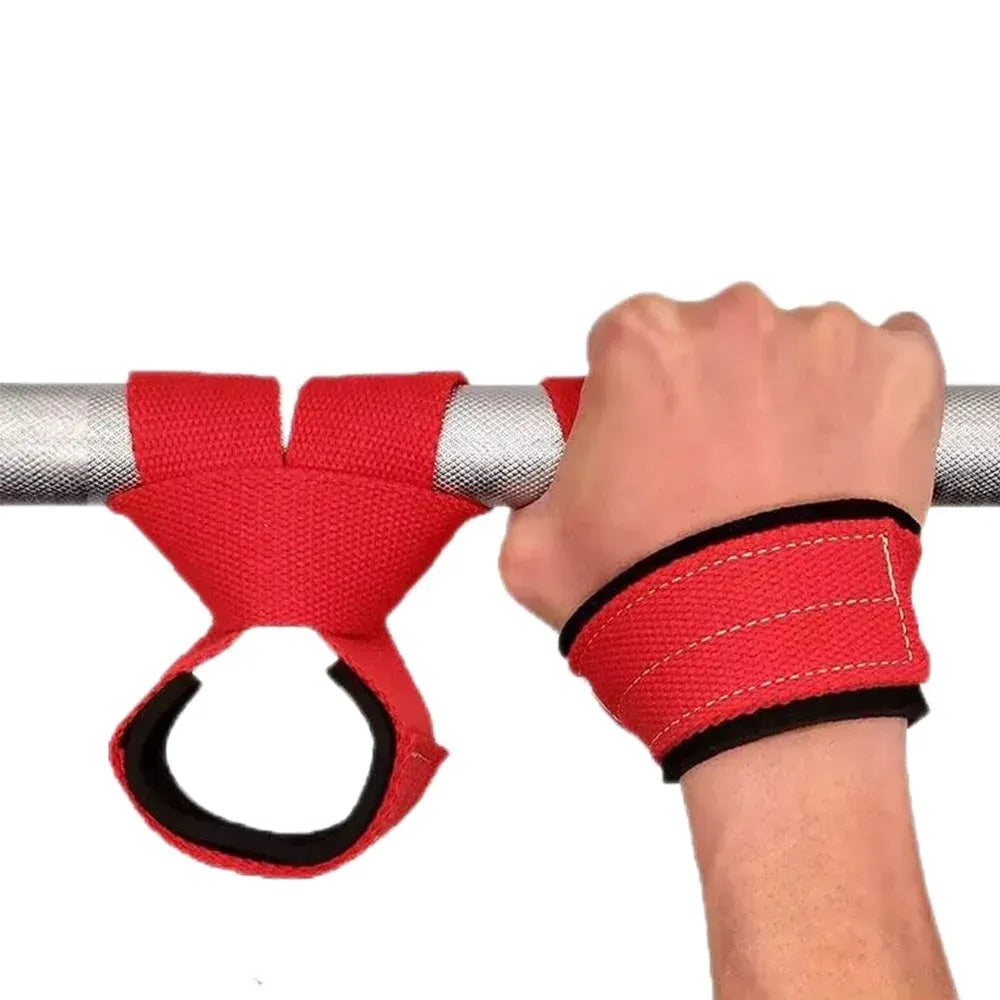 Gym Lifting Straps Barbell Deadlift Booster Belt Fitness Anti-slip Hand Wraps Wrist Straps Fitness Training Auxiliary Belt - Red L
