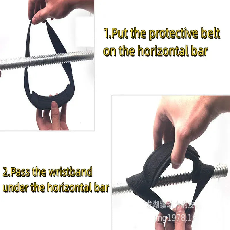Gym Lifting Straps Barbell Deadlift Booster Belt Fitness Anti-slip Hand Wraps Wrist Straps Fitness Training Auxiliary Belt - Black L