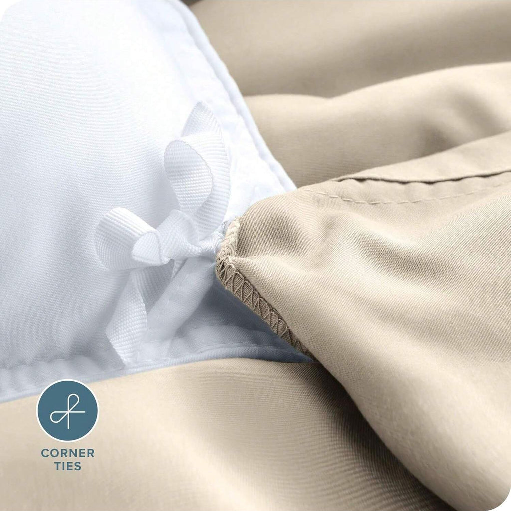 3 Piece Hotel Soft Microfiber Quilt Cover Set-2000TC Duvet/Donna Cover Set & Pillowcases -1 Quilt Cover Zipper Closure & 1 x Pillowcases-Breathable Bedding - Wrinkle, Fade, Stain Resistant(Camel Beige,Queen)