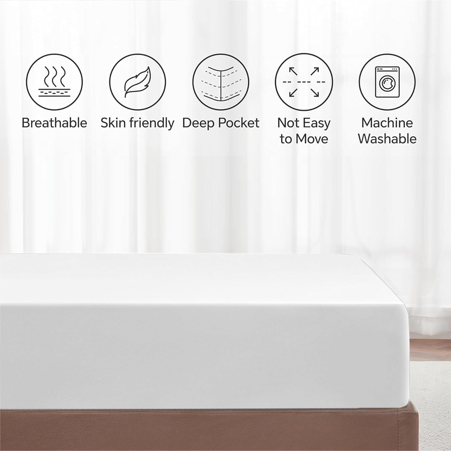 Hotel Quality Fitted Sheet - 1 Piece Fitted Sheet  -Breathable Bedding - Wrinkle, Fade, Stain Resistant- 16inch/40cm Deep Pocket Fitted Bed Sheet-Wrinkle and Fade Resistant,(White,Super King)