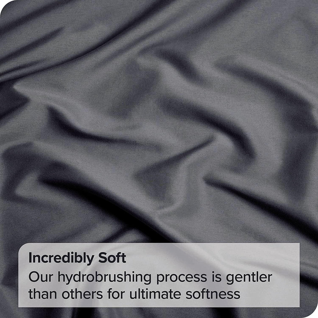 Hotel Quality Fitted Sheet - 1 Piece Fitted Sheet  -Breathable Bedding - Wrinkle, Fade, Stain Resistant- 16inch/40cm Deep Pocket Fitted Bed Sheet-Wrinkle and Fade Resistant,(Dark gray,Super King)