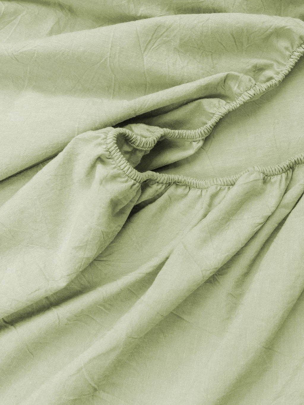100% Cotton Fitted Sheet - Super Soft 40cm Deep Pocket Bottom Sheets - White Elastic Sheet（Queen,Green beans)
