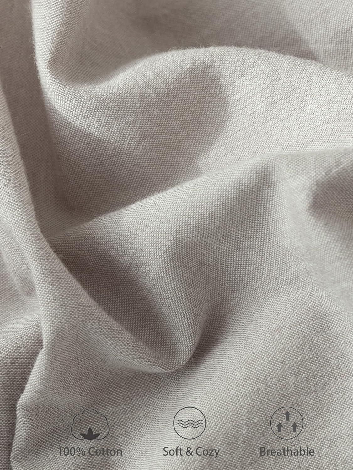 100% Cotton Fitted Sheet - Super Soft 40cm Deep Pocket Bottom Sheets - White Elastic Sheet（Queen,Grey)