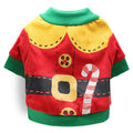 DROOLING DOG Pet Dog Cat Clothes Cotton T Shirt Red background with green edge (Santa Claus) M Size: M; Neck (cm): 28-32; Bust (cm): 38-44; Back length (cm): 26-30; Recommended pet weight (kg): 4.5 - 7.0