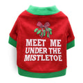 DROOLING DOG Pet Dog Cat Clothes Cotton T Shirt Red background with green edge (leaves) M Size: M; Neck (cm): 28-32; Bust (cm): 38-44; Back length (cm): 26-30; Recommended pet weight (kg): 4.5 - 7.0