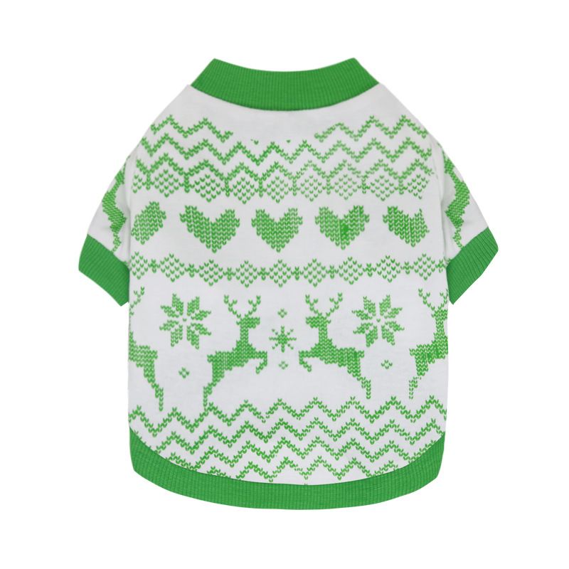 DROOLING DOG Pet Dog Cat Clothes Cotton T Shirt White background with green edge (Fawn) M Size: M; Neck (cm): 28-32; Bust (cm): 38-44; Back length (cm): 26-30; Recommended pet weight (kg): 4.5 - 7.0
