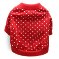 DROOLING DOG Pet Dog Cat Clothes Cotton T Shirt Red (dot) M Size: M; Neck (cm): 28-32; Bust (cm): 38-44; Back length (cm): 26-30; Recommended pet weight (kg): 4.5 - 7.0
