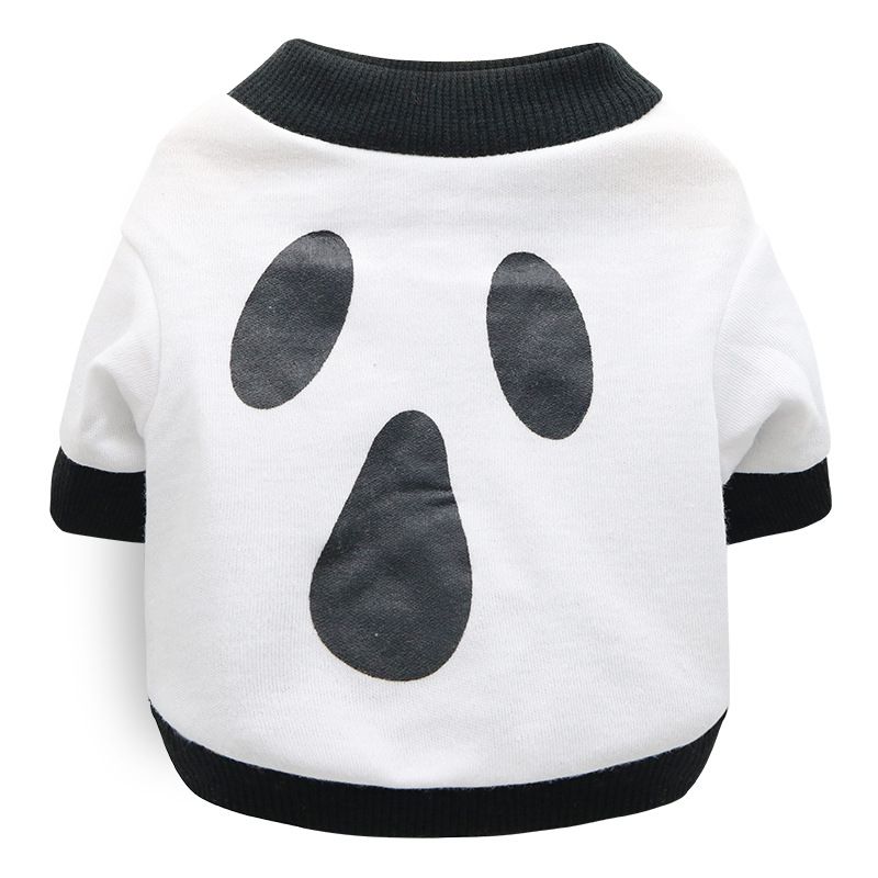 DROOLING DOG Pet Dog Cat Clothes Cotton T Shirt White (mask) Size: L; Neck (cm): 32-38; Bust (cm): 44-50; Back length (cm): 31-35; Recommended pet weight (kg): 7.0 - 10.0