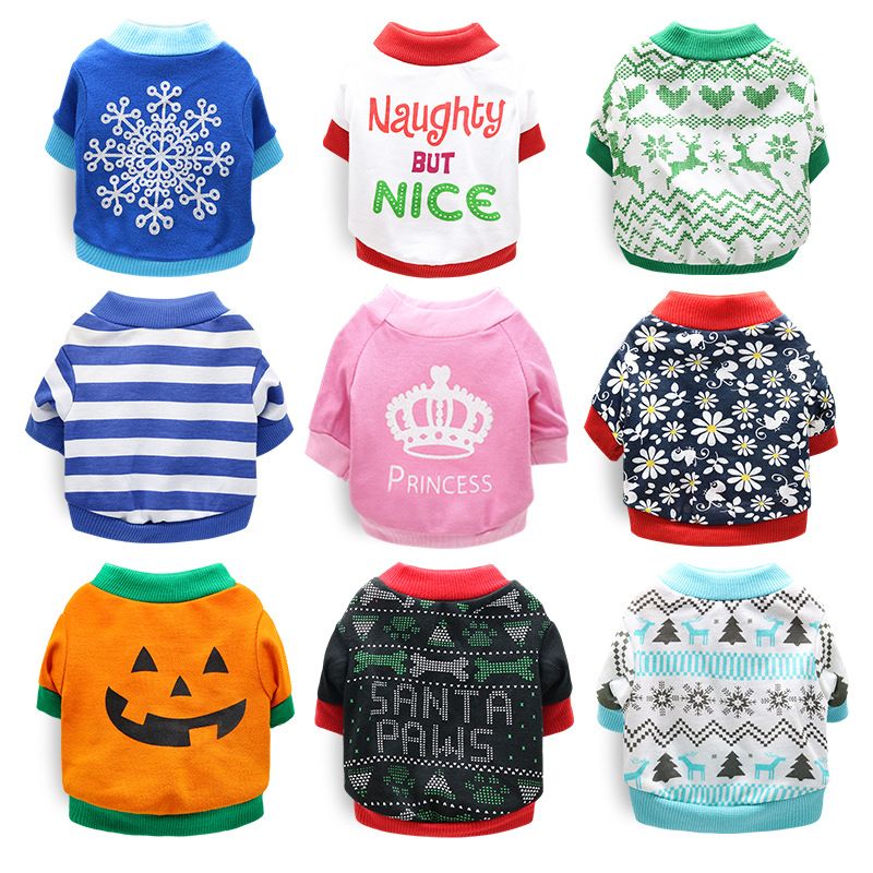DROOLING DOG Pet Dog Cat Clothes Cotton T Shirt White (mask) Size: L; Neck (cm): 32-38; Bust (cm): 44-50; Back length (cm): 31-35; Recommended pet weight (kg): 7.0 - 10.0