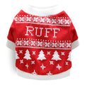 DROOLING DOG Pet Dog Cat Clothes Cotton T Shirt Red background and white border (Christmas tree) Size: L; Neck (cm): 32-38; Bust (cm): 44-50; Back length (cm): 31-35; Recommended pet weight (kg): 7.0 - 10.0