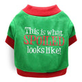 DROOLING DOG Pet Dog Cat Clothes Cotton T Shirt Green bottom with red edges (spoiled shoes) Size: L; Neck (cm): 32-38; Bust (cm): 44-50; Back length (cm): 31-35; Recommended pet weight (kg): 7.0 - 10.0