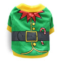 DROOLING DOG Pet Dog Cat Clothes Cotton T Shirt Green Yellow Edge (Santa Claus) Size: L; Neck (cm): 32-38; Bust (cm): 44-50; Back length (cm): 31-35; Recommended pet weight (kg): 7.0 - 10.0