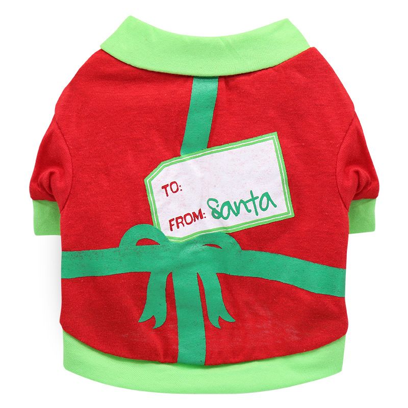 DROOLING DOG Pet Dog Cat Clothes Cotton T Shirt Red Green Edge (Envelope) M Size: M; Neck (cm): 28-32; Bust (cm): 38-44; Back length (cm): 26-30; Recommended pet weight (kg): 4.5 - 7.0