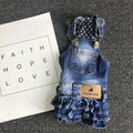 EBAERR Pet Denim Skirt Cotton Casual Style Dark blue S bust 30 garment length 23