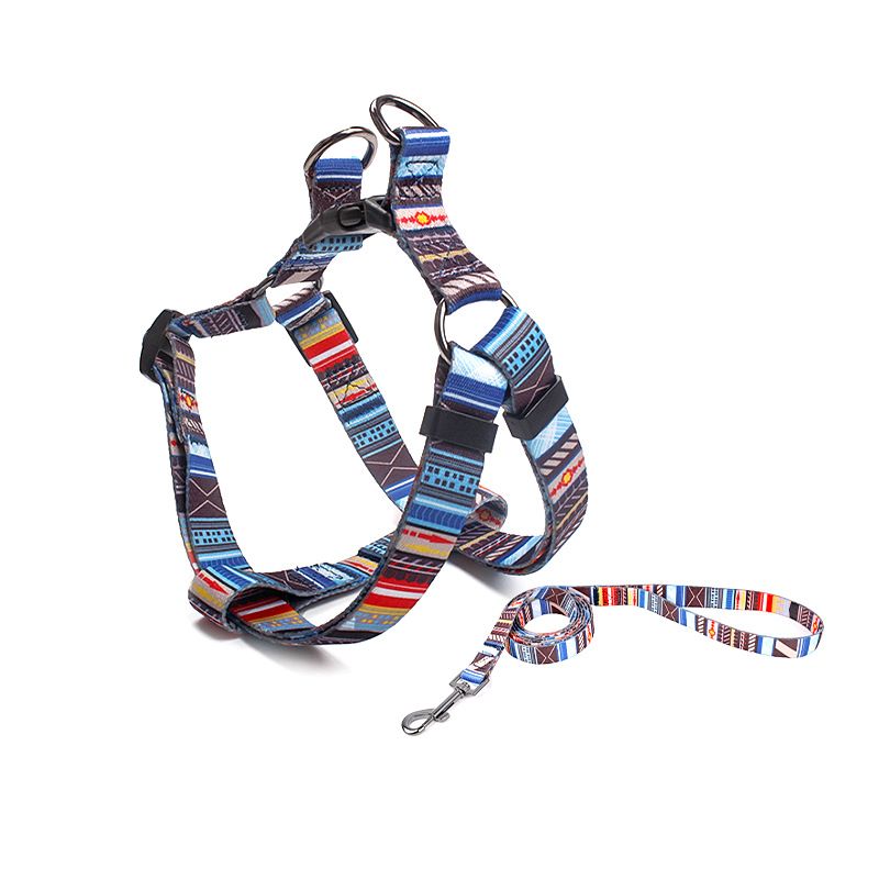 Pet Dog Chest Strap Harness Set Polyester Line (chest back + traction rope) Code S