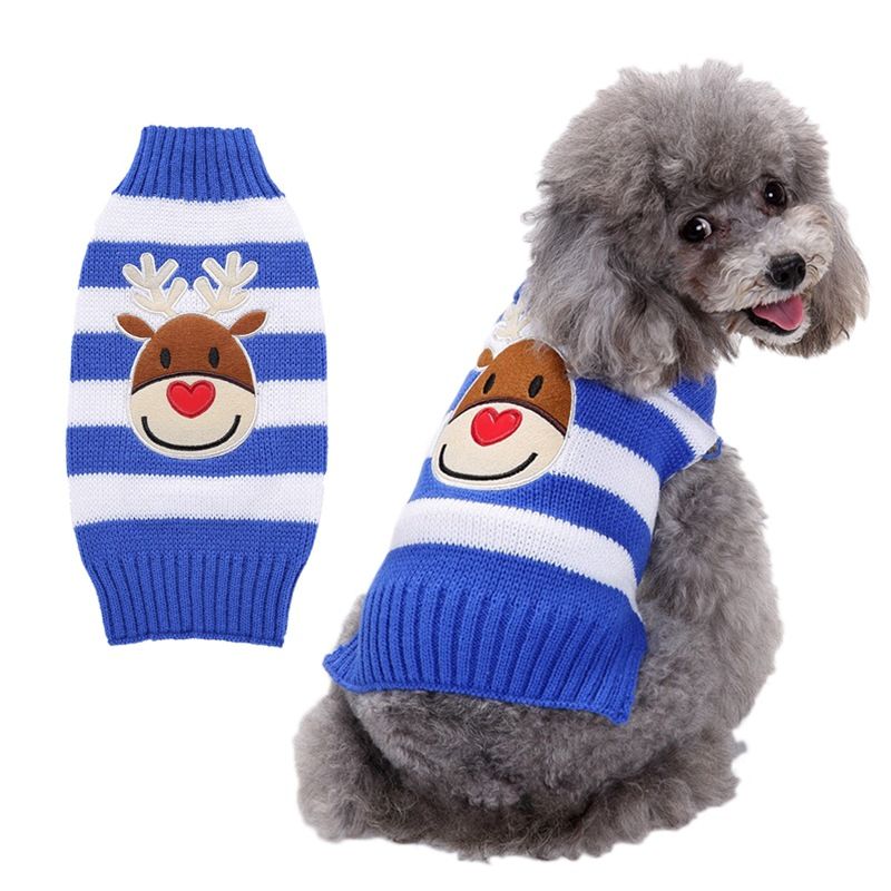 Dog Sweater Acrylic Knit Christmas Black and White Deer L Size: L; Neck (cm): 32-38; Bust (cm): 44-50; Back length (cm): 31-35; Recommended pet weight (kg): 7.0 - 10.0