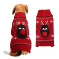 Dog Sweater Acrylic Knit Christmas Red red-nosed Fawn XL Size: XL; Neck (cm): 38-44; Bust (cm): 50-58; Back length (cm): 36-40; Recommended pet weight (kg): 10.0 - 15.0