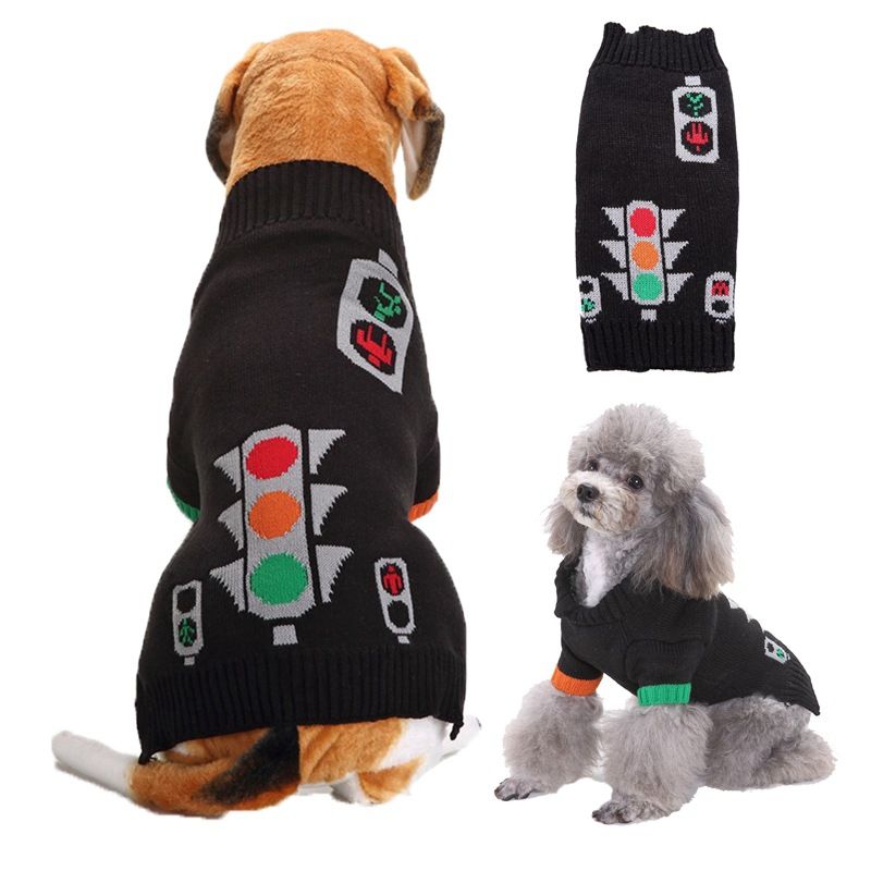 Dog Sweater Acrylic Knit Christmas Traffic light XXL