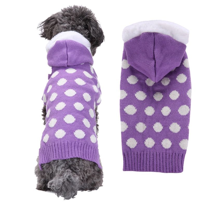 Dog Sweater Acrylic Knit Christmas White polka dot hat L Size: L; Neck (cm): 32-38; Bust (cm): 44-50; Back length (cm): 31-35; Recommended pet weight (kg): 7.0 - 10.0