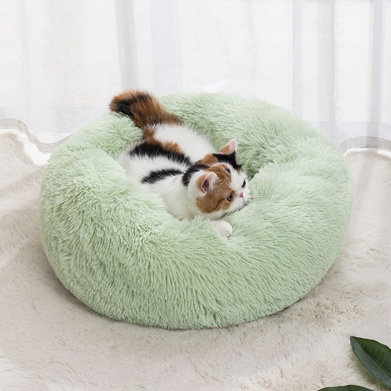 Qianxun pets Round Plush Pet Bed 40 cm Fruit Green Diameter 80 cm