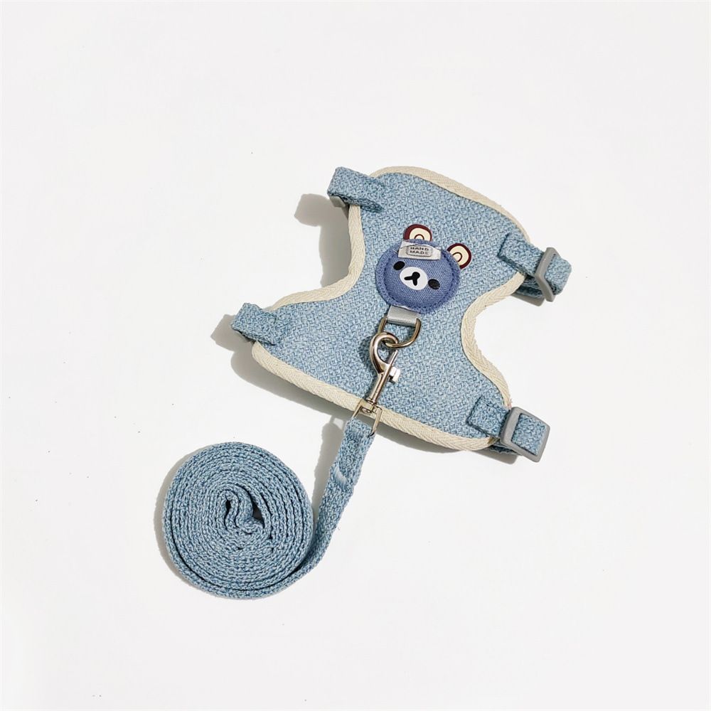 Adjustable Bear Chest Harness for Small Dogs and Cats Blue bear S code is recommended below 1.00 kg-3.00 kg