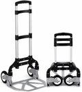 Folding Hand Truck, 1 Pack Portable Dolly Cart with Telescoping Handle, Lightweight Aluminum Alloy Foldable Hand Truck with Solid Rubber Wheels, Compact Moving Cart for Home, Office, Shopping, Travel