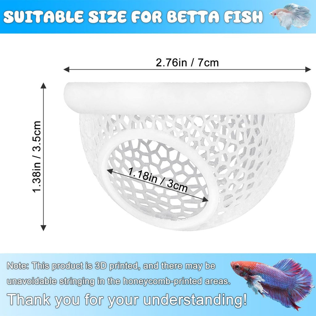 Floating Betta Hide & Shrimp Cave – 3D Printed Aquarium Hammock, Feeder & Rest Spot – Floating Betta Log & Cave Decor for Nano Tanks, Corydoras, Shrimp & Small Fish – Safe PLA, Patent Pending - Yellow - Size S