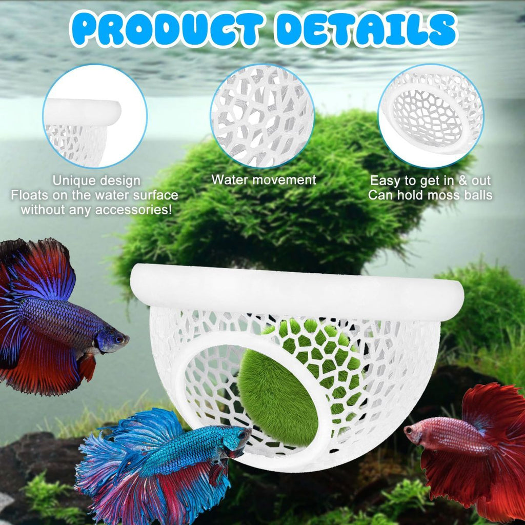 Floating Betta Hide & Shrimp Cave – 3D Printed Aquarium Hammock, Feeder & Rest Spot – Floating Betta Log & Cave Decor for Nano Tanks, Corydoras, Shrimp & Small Fish – Safe PLA, Patent Pending - Yellow - Size S