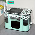 Foldable Pet Playpen for Cats and Small Dogs, Portable Puppy Exercise Cage, Indoor Pet Enclosure with Breathable Mesh, Perfect for Travel, Camping, and Outdoor Use as a Cat Whelping Box or Kitten Play Area (M, Green)