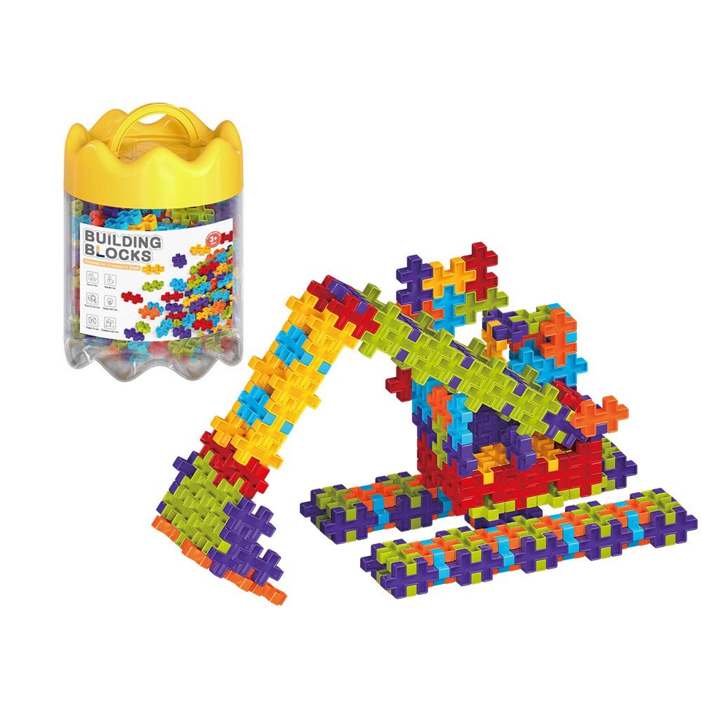 6-Color Mix Double Cross Building Blocks Set for Kids - Creative STEM Early Learning Toys for Ages 3-6, Ideal for Preschool, Home Play, and Educational Gifts (360PCS)
