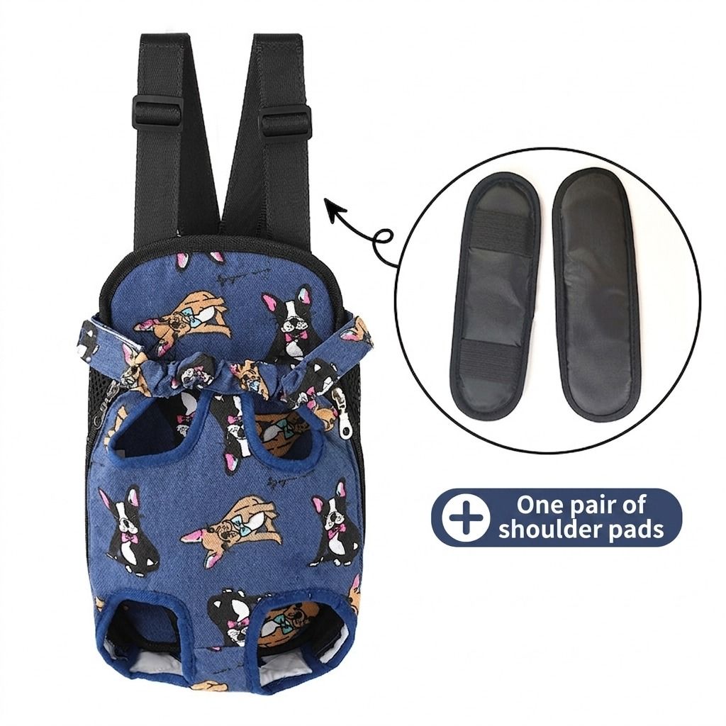 Portable Pet Front Chest Backpack for Small Dogs and Cats – Hands-Free Travel Carrier with Adjustable Straps, Breathable Mesh, and Padded Shoulder Pads for Comfortable Outdoor Adventures (L, Leopardprint)
