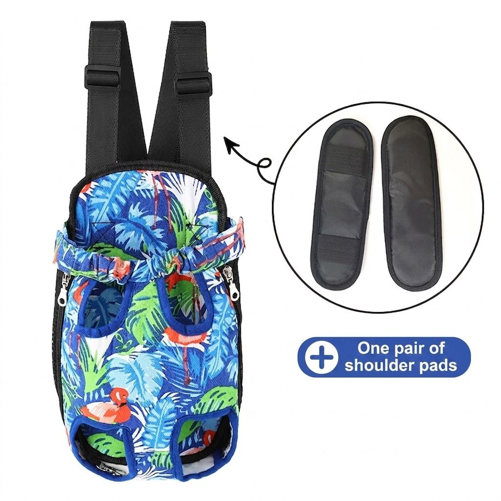 Portable Pet Front Chest Backpack for Small Dogs and Cats – Hands-Free Travel Carrier with Adjustable Straps, Breathable Mesh, and Padded Shoulder Pads for Comfortable Outdoor Adventures (L, SkyBlue)
