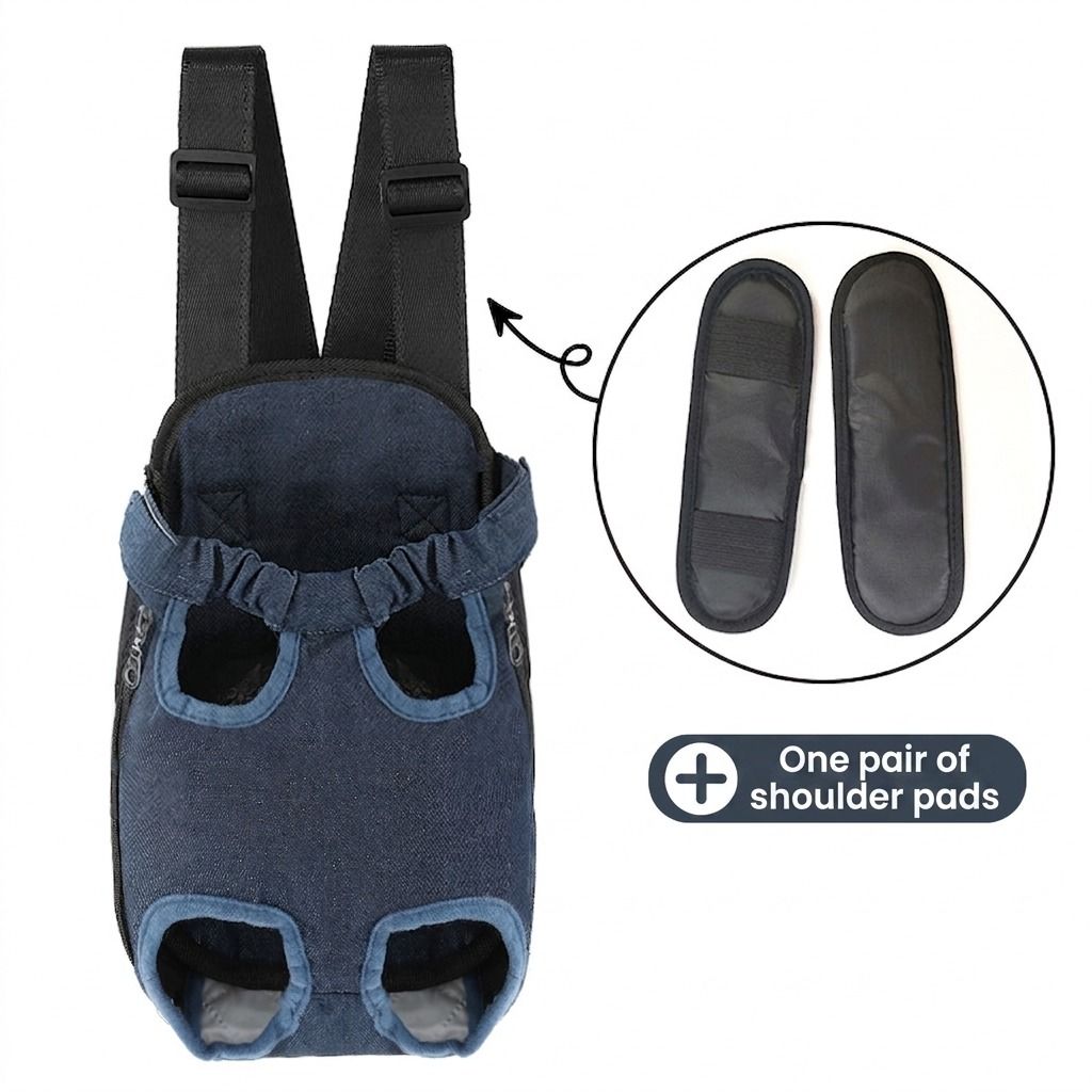 Portable Pet Front Chest Backpack for Small Dogs and Cats – Hands-Free Travel Carrier with Adjustable Straps, Breathable Mesh, and Padded Shoulder Pads for Comfortable Outdoor Adventures (M, Grey)