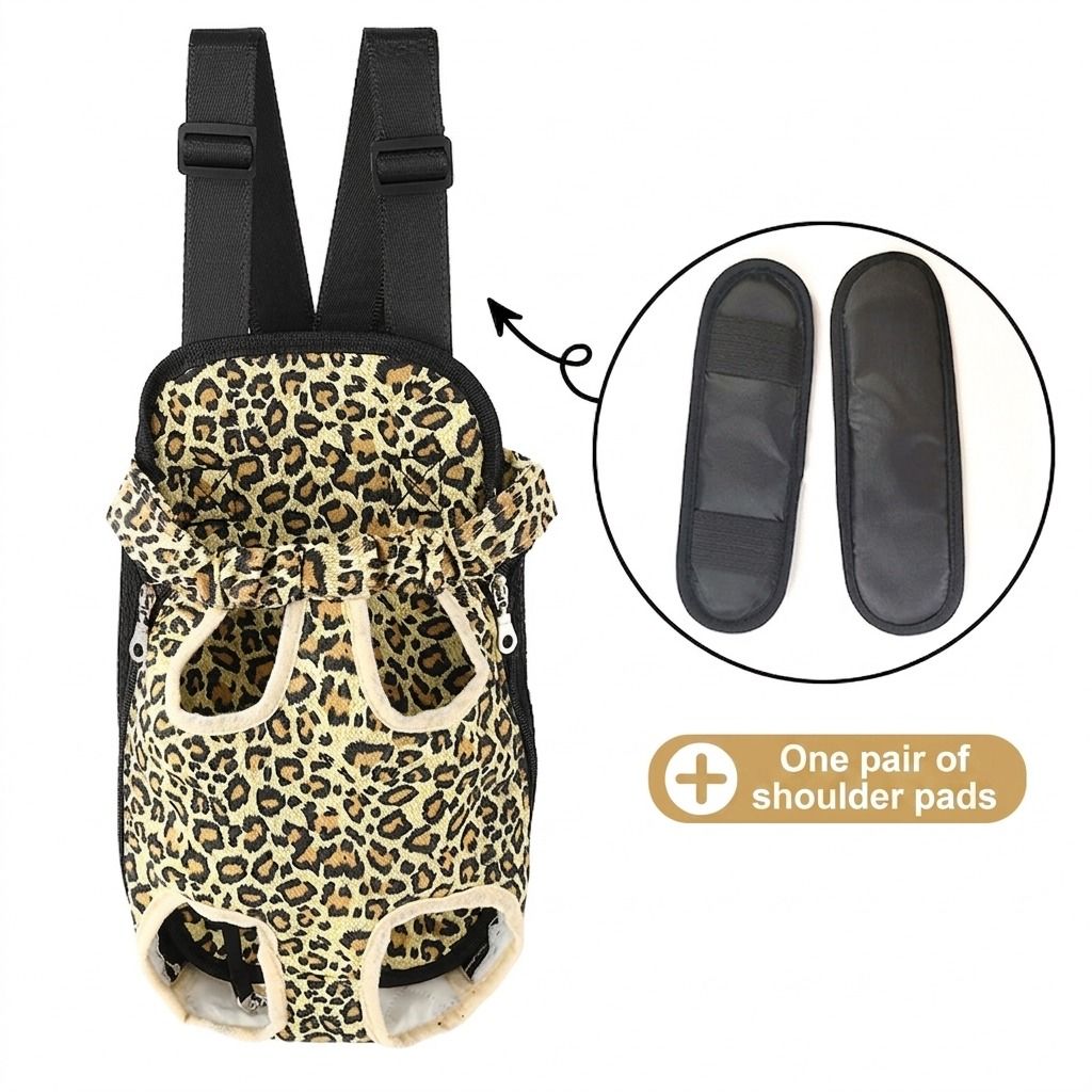Portable Pet Front Chest Backpack for Small Dogs and Cats – Hands-Free Travel Carrier with Adjustable Straps, Breathable Mesh, and Padded Shoulder Pads for Comfortable Outdoor Adventures (M, SkyBlue)