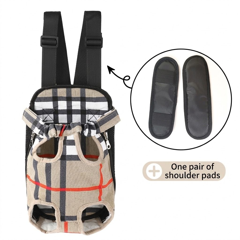 Portable Pet Front Chest Backpack for Small Dogs and Cats – Hands-Free Travel Carrier with Adjustable Straps, Breathable Mesh, and Padded Shoulder Pads for Comfortable Outdoor Adventures (S, Leopardprint)