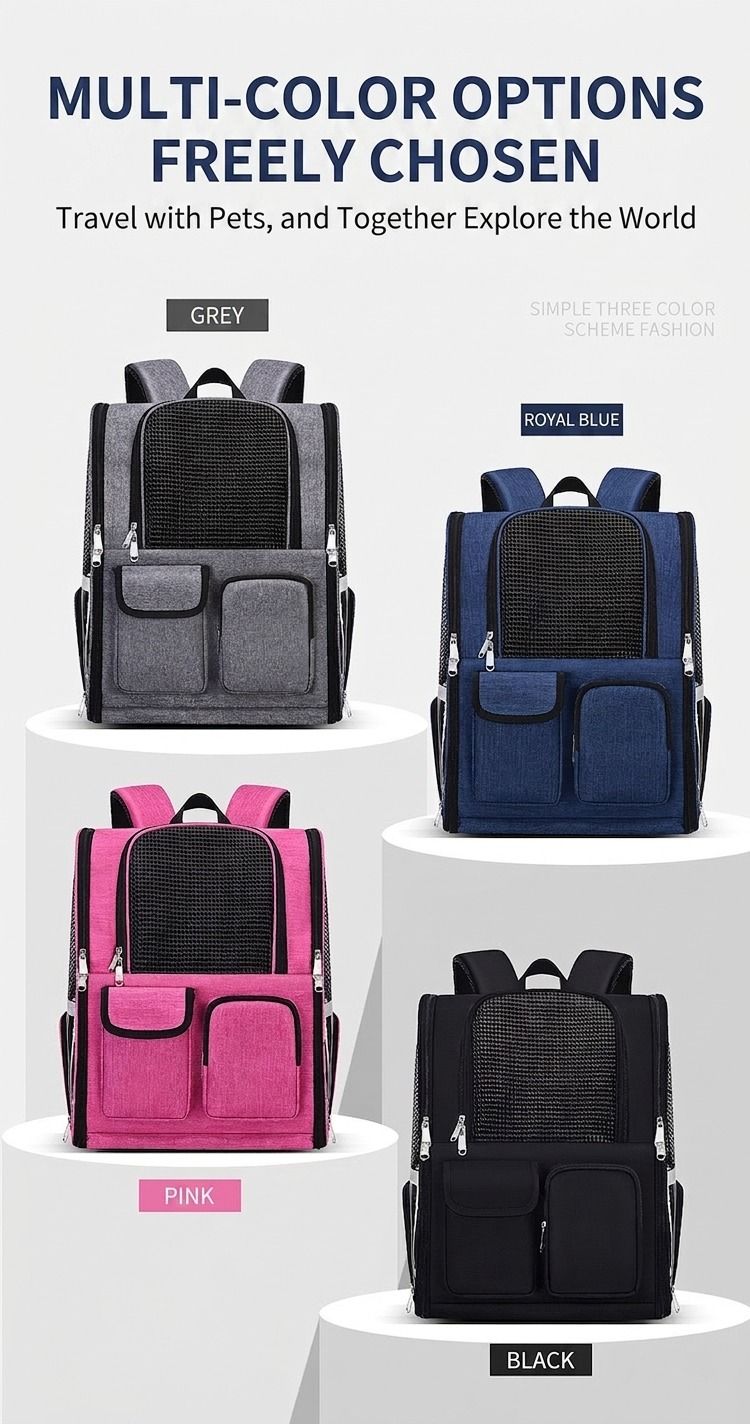 Pet Carrier Backpack for Travel, Hiking, and Vet Visits – Breathable Mesh Design with Reflective Safety Strips, Ideal for Cats and Small Dogs, Hands-Free Convenience for Outdoor Adventures (Black)