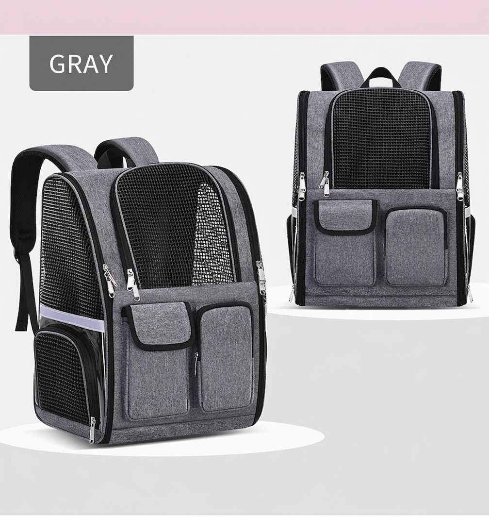 Pet Carrier Backpack for Travel, Hiking, and Vet Visits – Breathable Mesh Design with Reflective Safety Strips, Ideal for Cats and Small Dogs, Hands-Free Convenience for Outdoor Adventures (Rose)