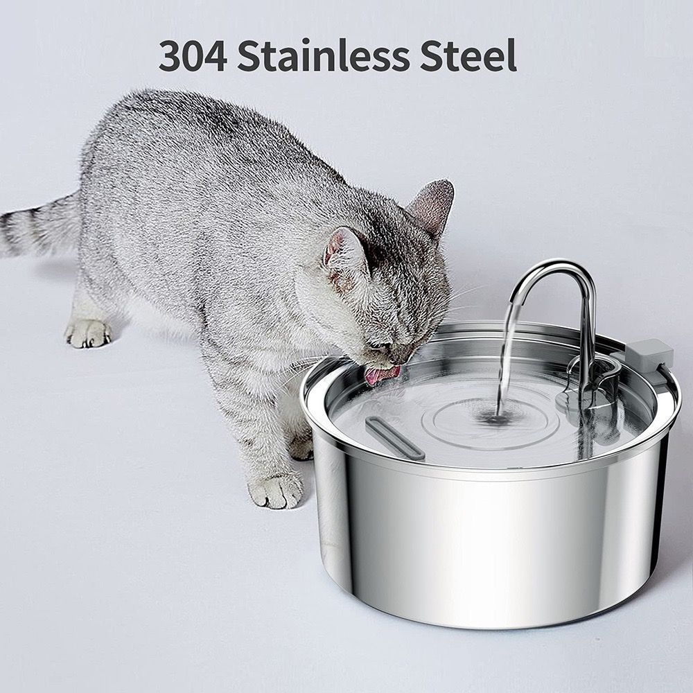 304 Stainless Steel 3.2L Pet Water Fountain with Triple Filtration, Ultra-Quiet Pump, and Dishwasher-Safe Design for Cats and Small Dogs (C1)