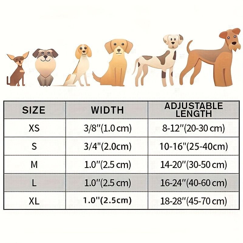 Reflective Dog Collar with Adjustable Nylon Webbing – Safe & Visible Pet Gear for Walks, Outdoor Adventures, and Nighttime Visibility (S, Grey)