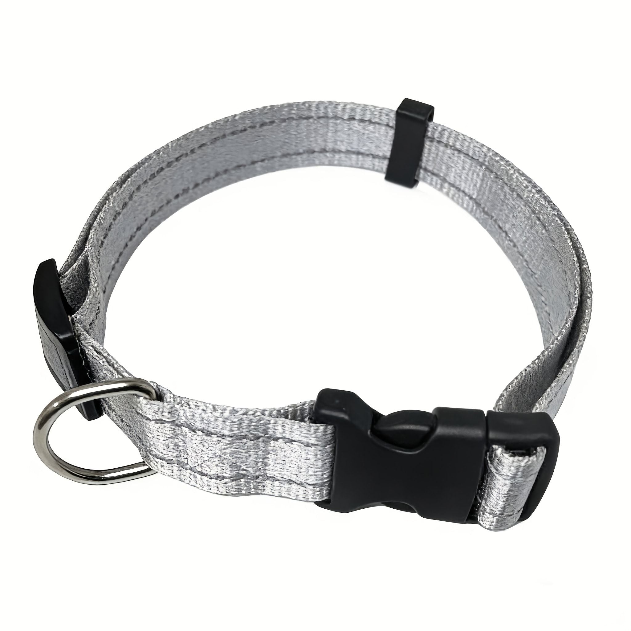 Reflective Dog Collar with Adjustable Nylon Webbing – Safe & Visible Pet Gear for Walks, Outdoor Adventures, and Nighttime Visibility (S, Purple)