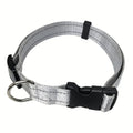 Reflective Dog Collar with Adjustable Nylon Webbing – Safe & Visible Pet Gear for Walks, Outdoor Adventures, and Nighttime Visibility (XS, Grey)