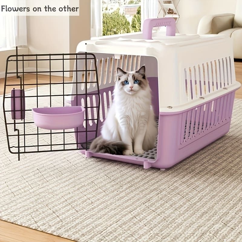 Portable Pet Carrier for Cats and Small Dogs, Airline-Approved Travel Kennel with Comfort Handle, Durable Recyclable PP Material, Compact Design for Indoor, Outdoor, and Air Travel (Green)