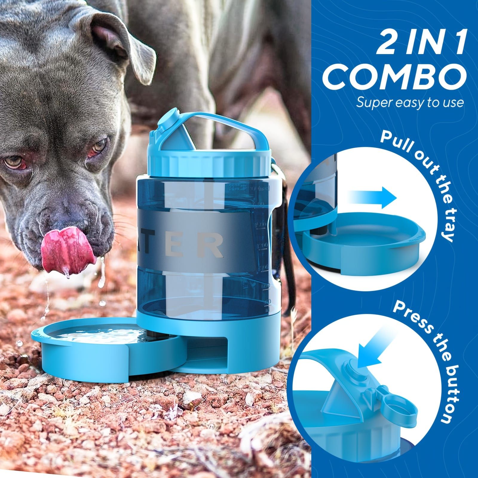Portable Pet Water Bottle with Built-in Bowl – Leak-Proof, Large Capacity 77oz for Camping, Hiking, and Dog Park Adventures – Ideal for Small to Medium Breeds, Easy to Carry Outdoor Dog Travel Dispenser (Green)