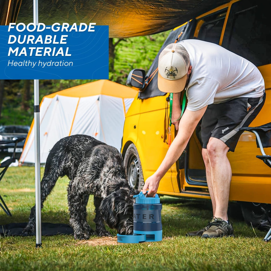 Portable Pet Water Bottle with Built-in Bowl – Leak-Proof, Large Capacity 77oz for Camping, Hiking, and Dog Park Adventures – Ideal for Small to Medium Breeds, Easy to Carry Outdoor Dog Travel Dispenser (Green)