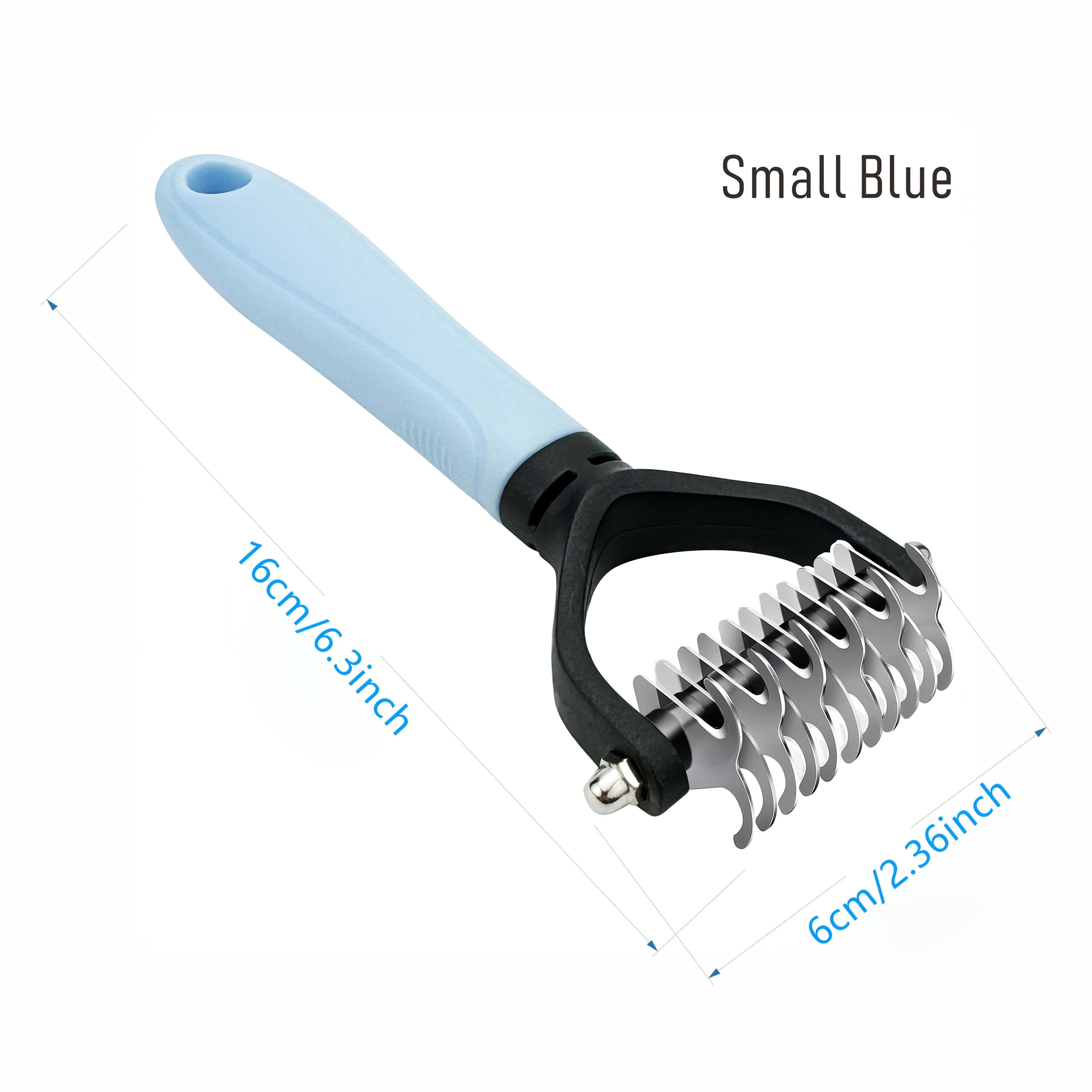 Professional Pet Dematting Comb for Dogs and Cats - Stainless Steel Grooming Tool for Removing Tangles, Mats, and Loose Undercoat Hair, Ideal for Long-Haired and Thick-Coated Breeds - L - Blush