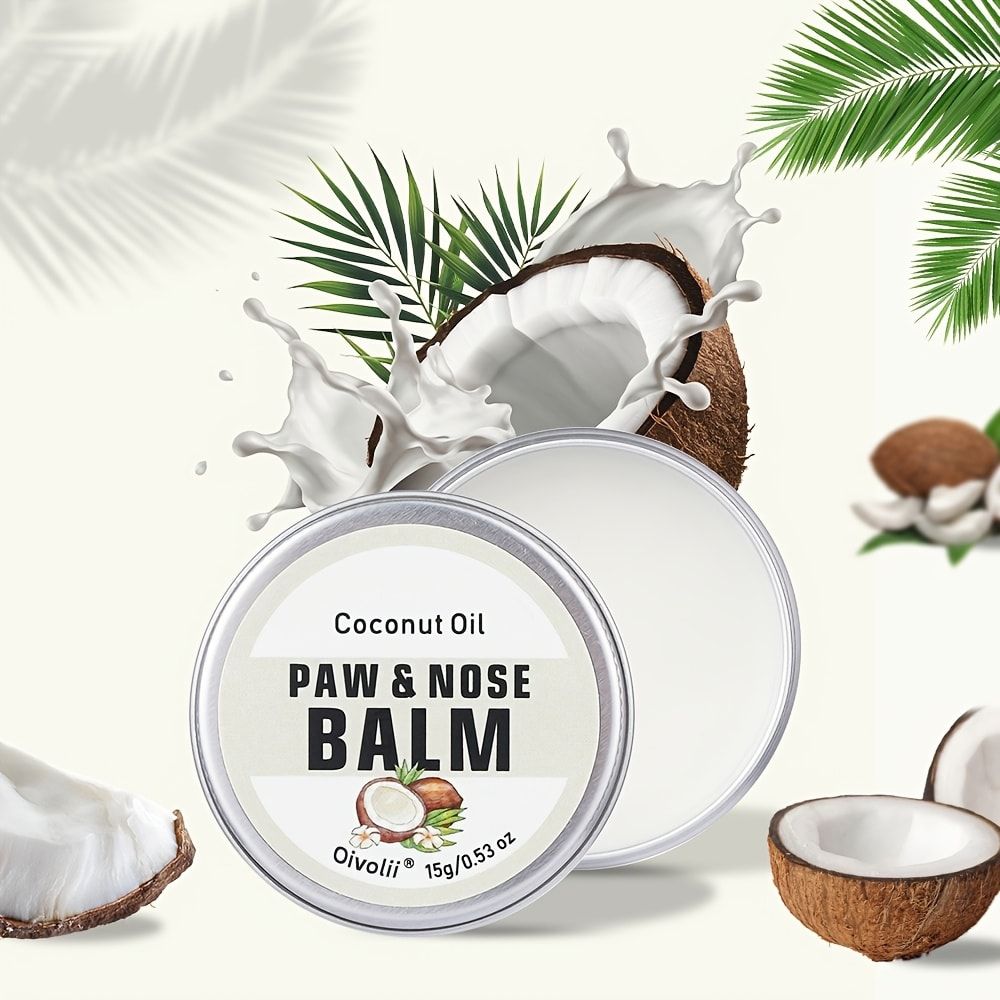 Paw & Nose Care Balm for Dogs and Cats – Deep Moisturizing Treatment for Cracked Pads and Dry Noses, with Coconut Oil or Blueberry Extract, Ideal for Home or On-the-Go Use (OLI00743)