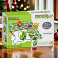 Dinosaur Maze Racing Toy Set for Kids Ages 3+ – Track Puzzle Assembly with Two Q-Style T-Rex Cars, Line-Following Sensors, and Drawing Pen for Interactive Play and Cognitive Development (Green)