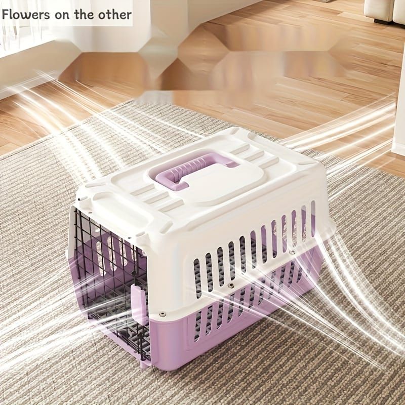 Portable Pet Carrier for Cats and Small Dogs, Airline-Approved Travel Kennel with Comfort Handle, Durable Recyclable PP Material, Compact Design for Indoor, Outdoor, and Air Travel (Grey)