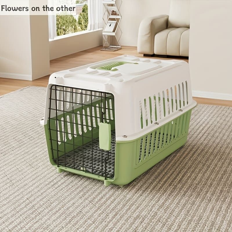 Portable Pet Carrier for Cats and Small Dogs, Airline-Approved Travel Kennel with Comfort Handle, Durable Recyclable PP Material, Compact Design for Indoor, Outdoor, and Air Travel (Grey)